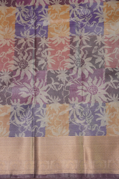 Digital Printed Semi Silk Saree - Pastel Multicolour
