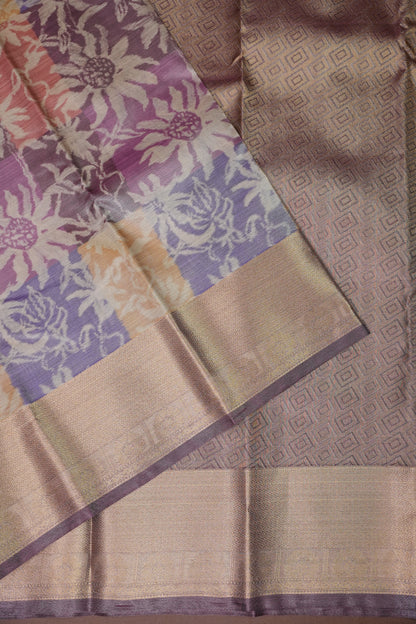 Digital Printed Semi Silk Saree - Pastel Multicolour