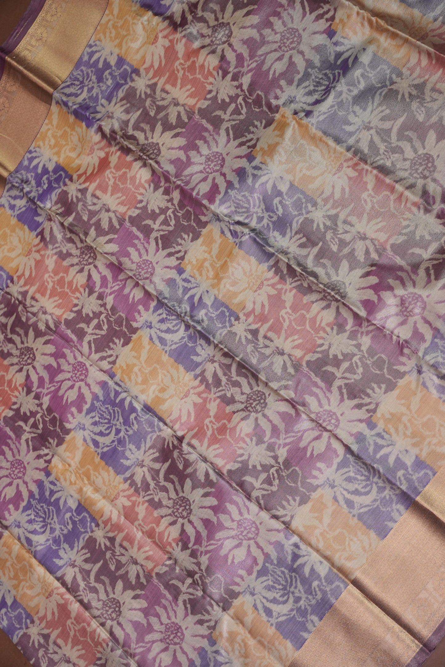 Digital Printed Semi Silk Saree - Pastel Multicolour
