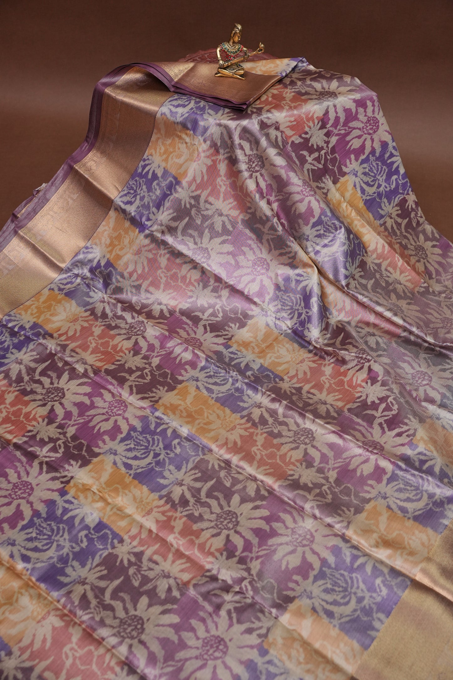 Digital Printed Semi Silk Saree - Pastel Multicolour