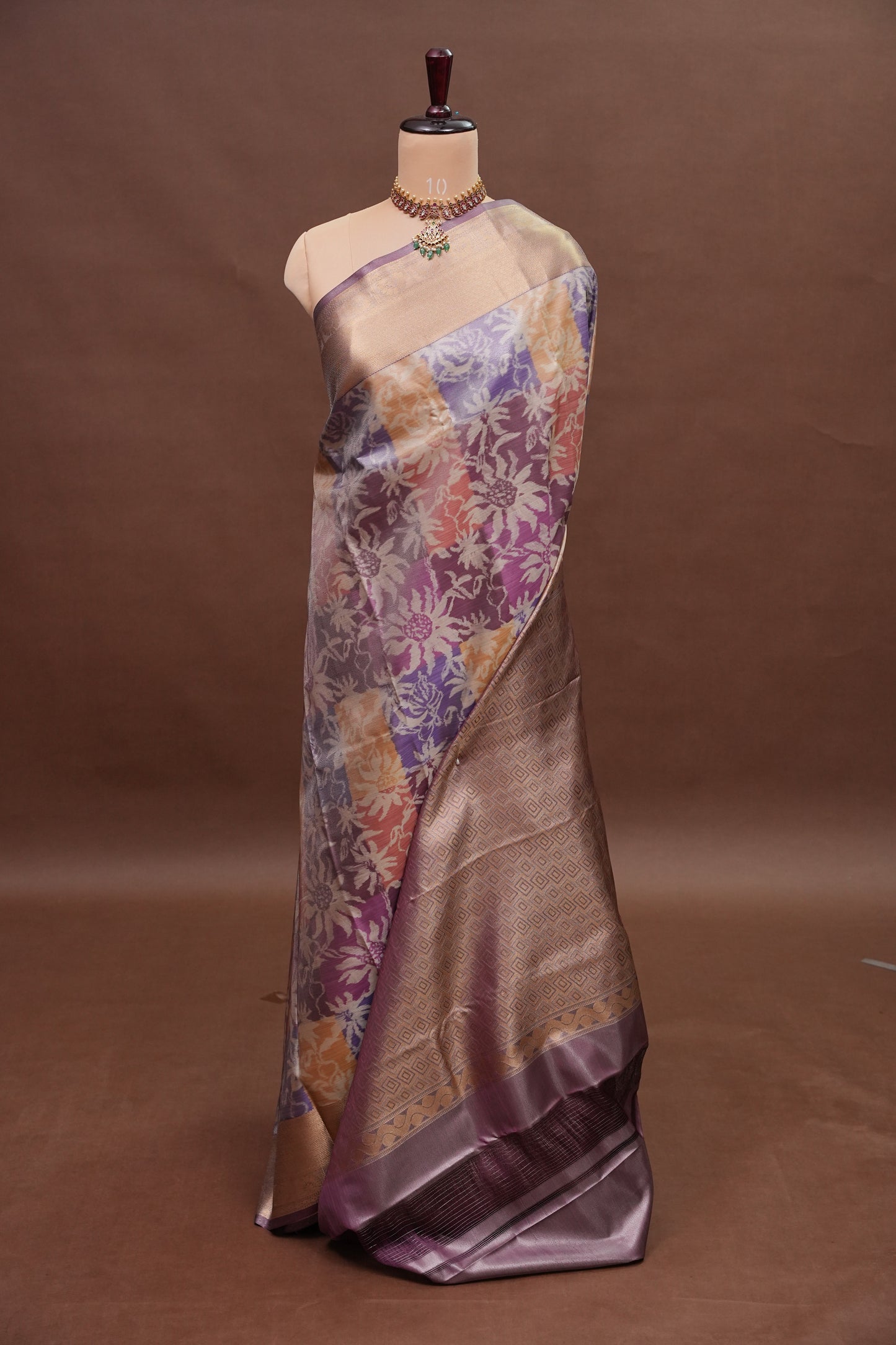 Digital Printed Semi Silk Saree - Pastel Multicolour