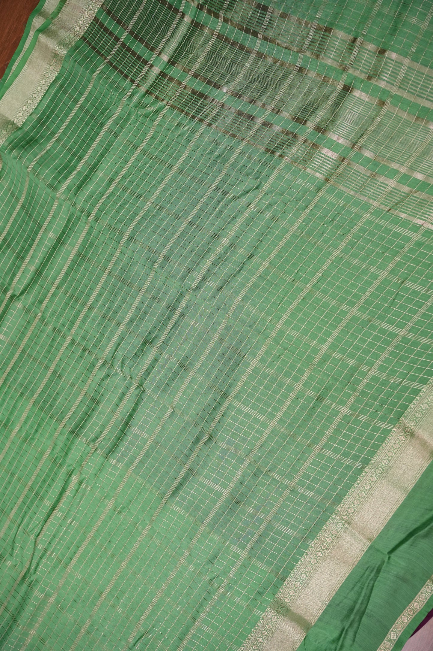 Soft Chanderi Silk Cotton Saree – Mint Green