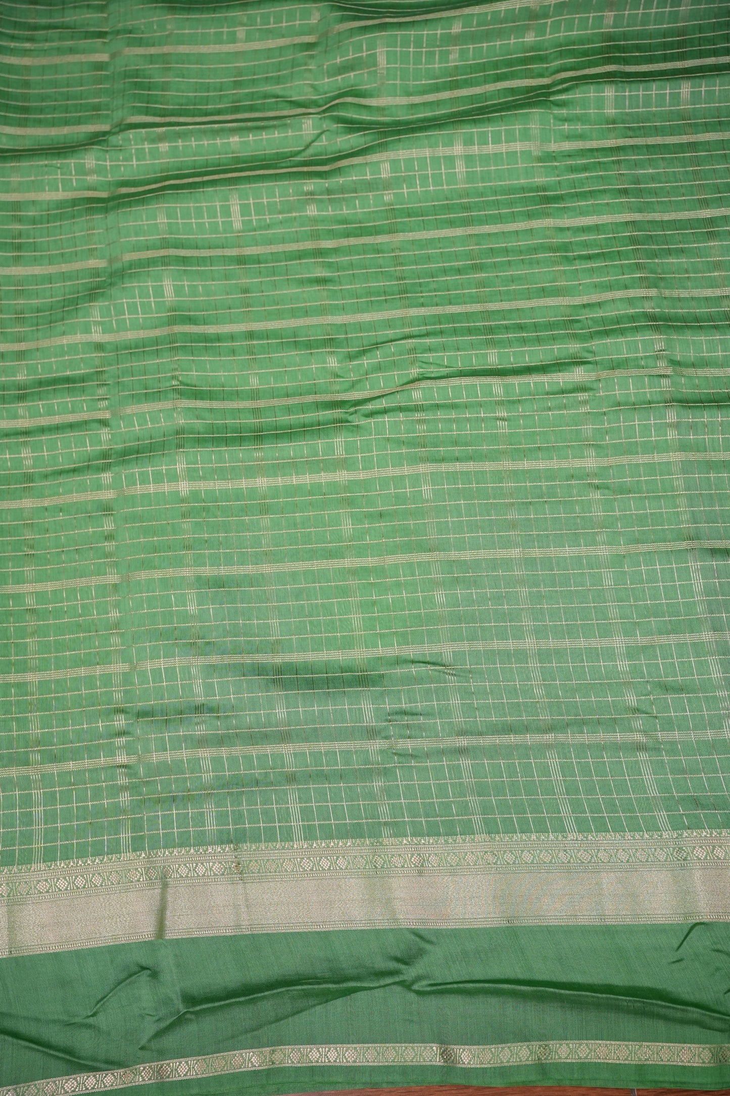 Soft Chanderi Silk Cotton Saree – Mint Green