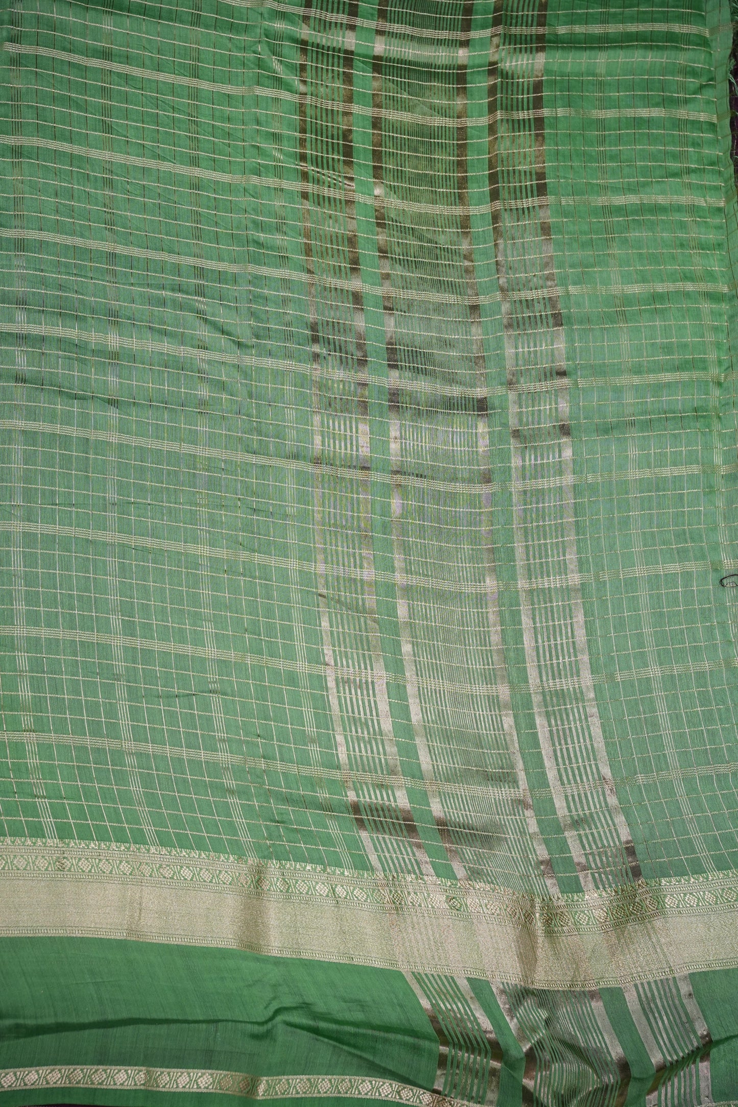 Soft Chanderi Silk Cotton Saree – Mint Green