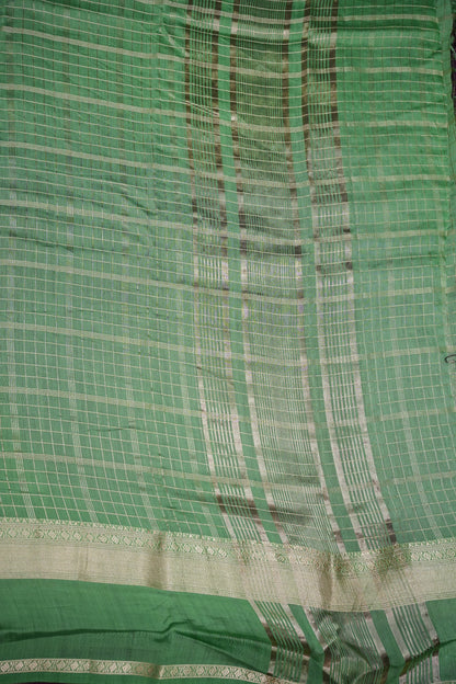 Soft Chanderi Silk Cotton Saree – Mint Green
