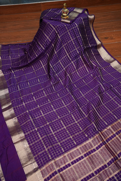Soft Chanderi Silk Cotton Saree – Purple