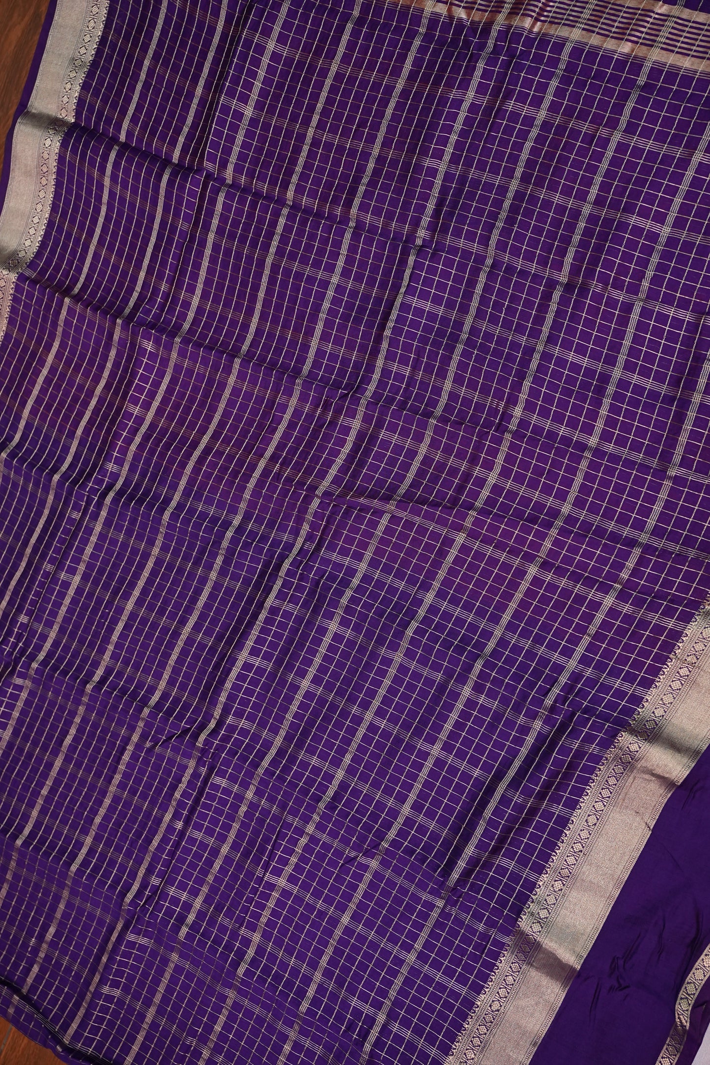 Soft Chanderi Silk Cotton Saree – Purple