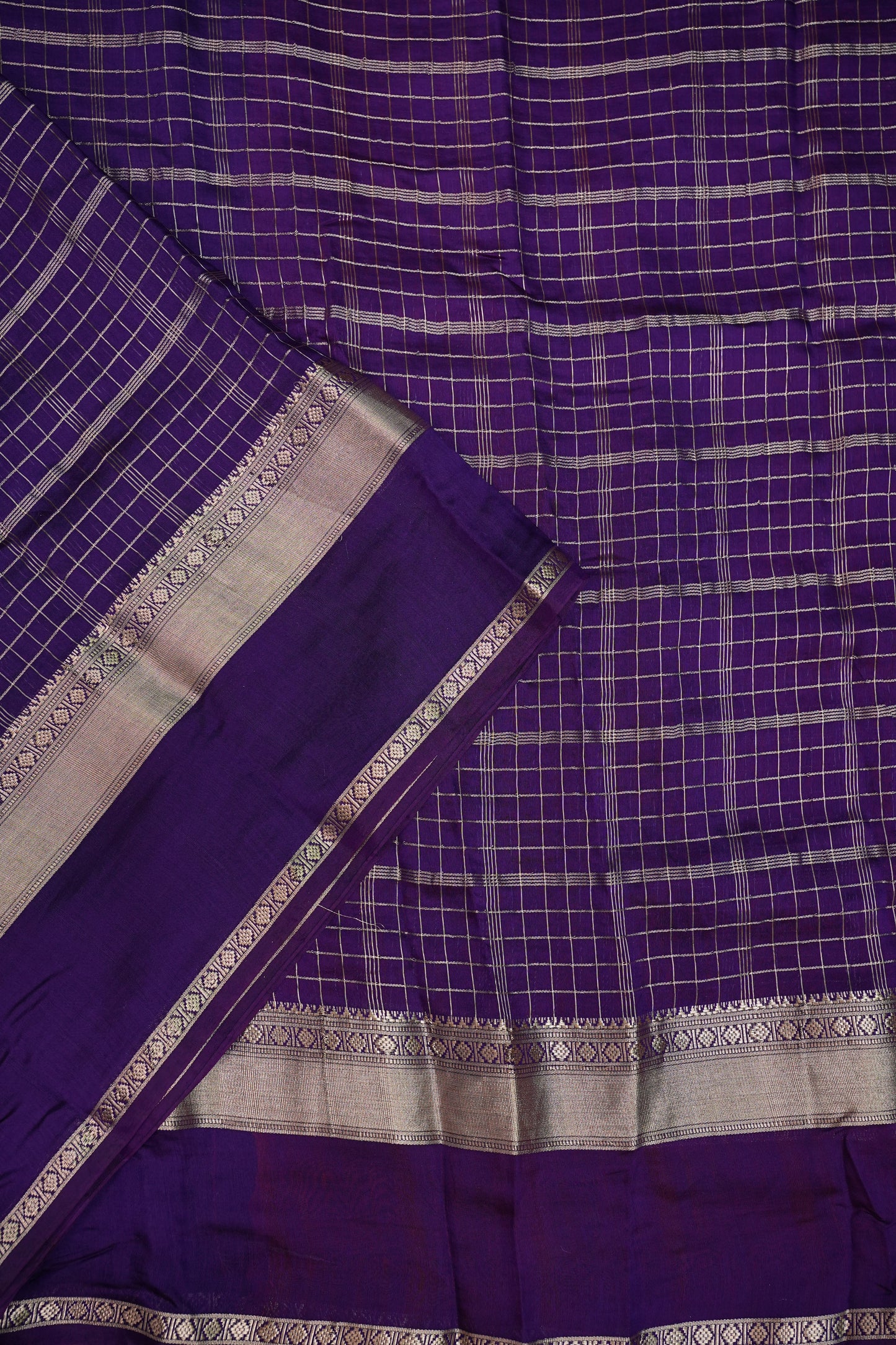 Soft Chanderi Silk Cotton Saree – Purple