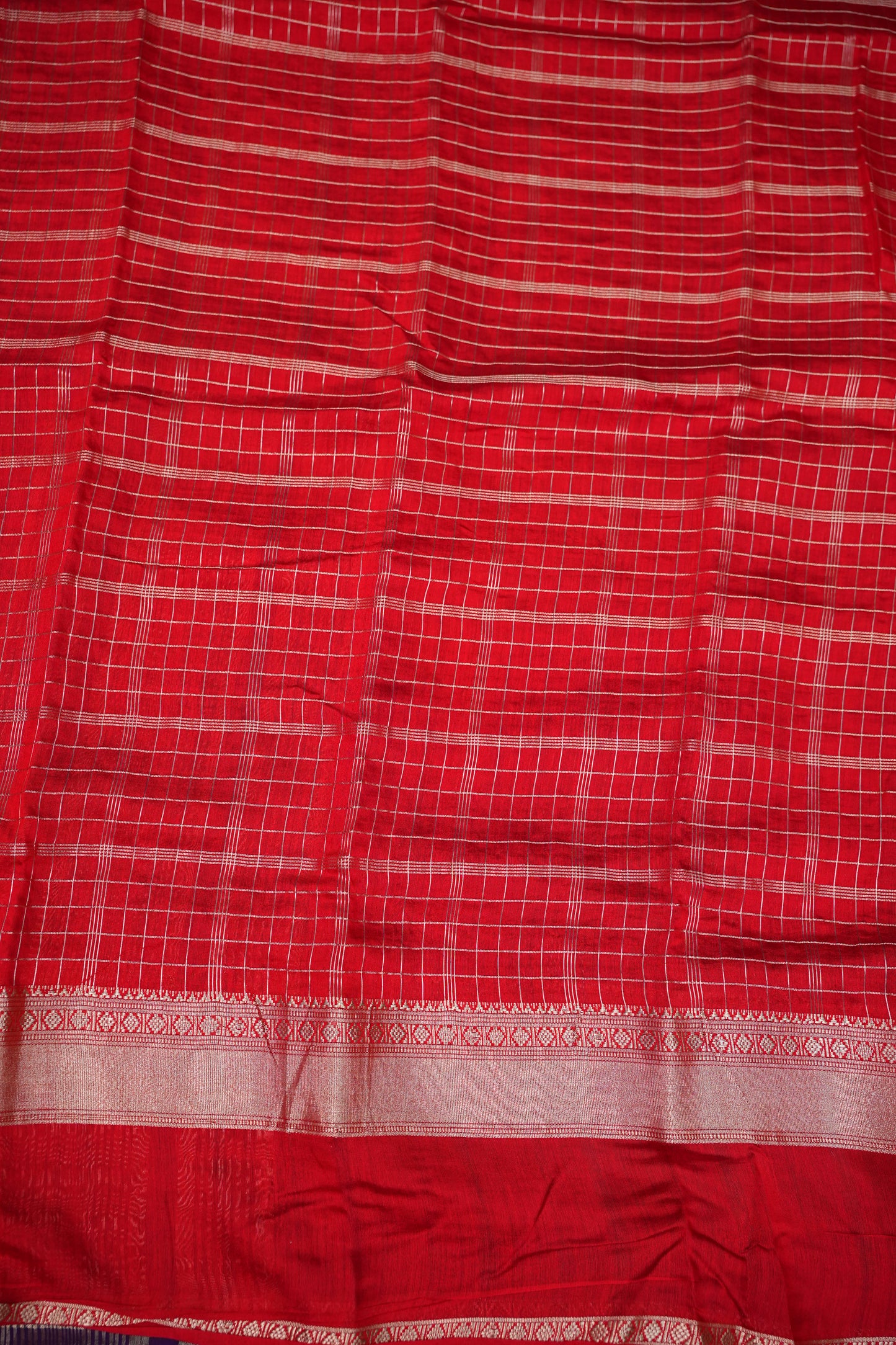 Soft Chanderi Silk Cotton Saree – Red