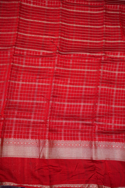 Soft Chanderi Silk Cotton Saree – Red
