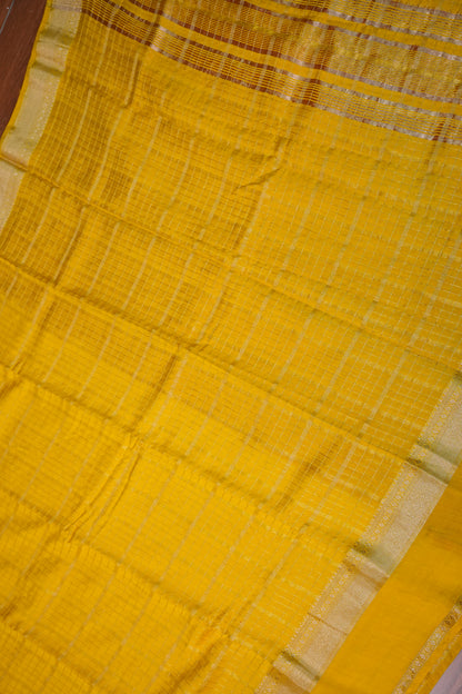 Soft Chanderi Silk Cotton Saree – Yellow
