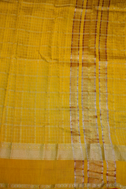 Soft Chanderi Silk Cotton Saree – Yellow