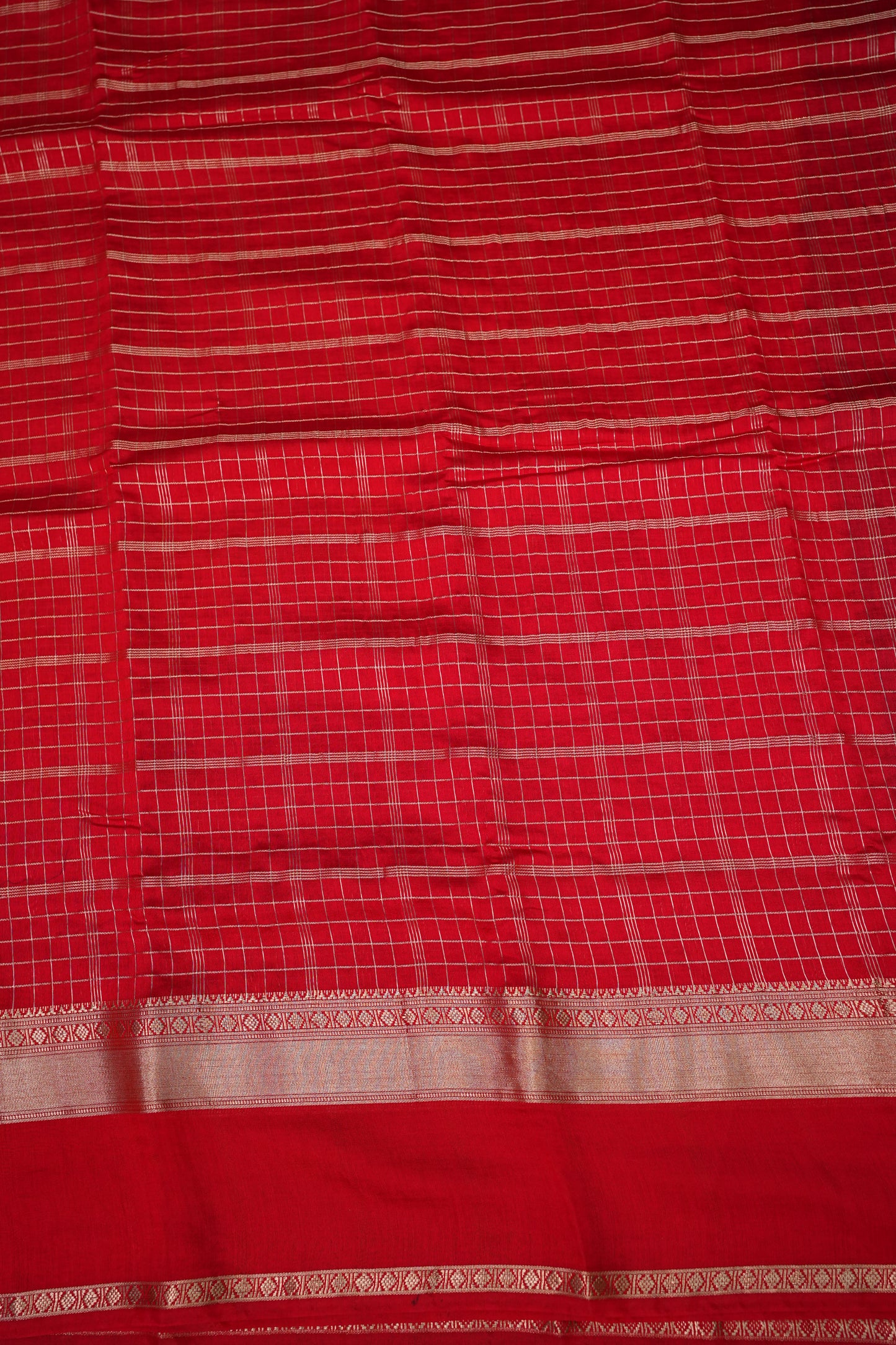 Soft Chanderi Silk Cotton Saree – Red