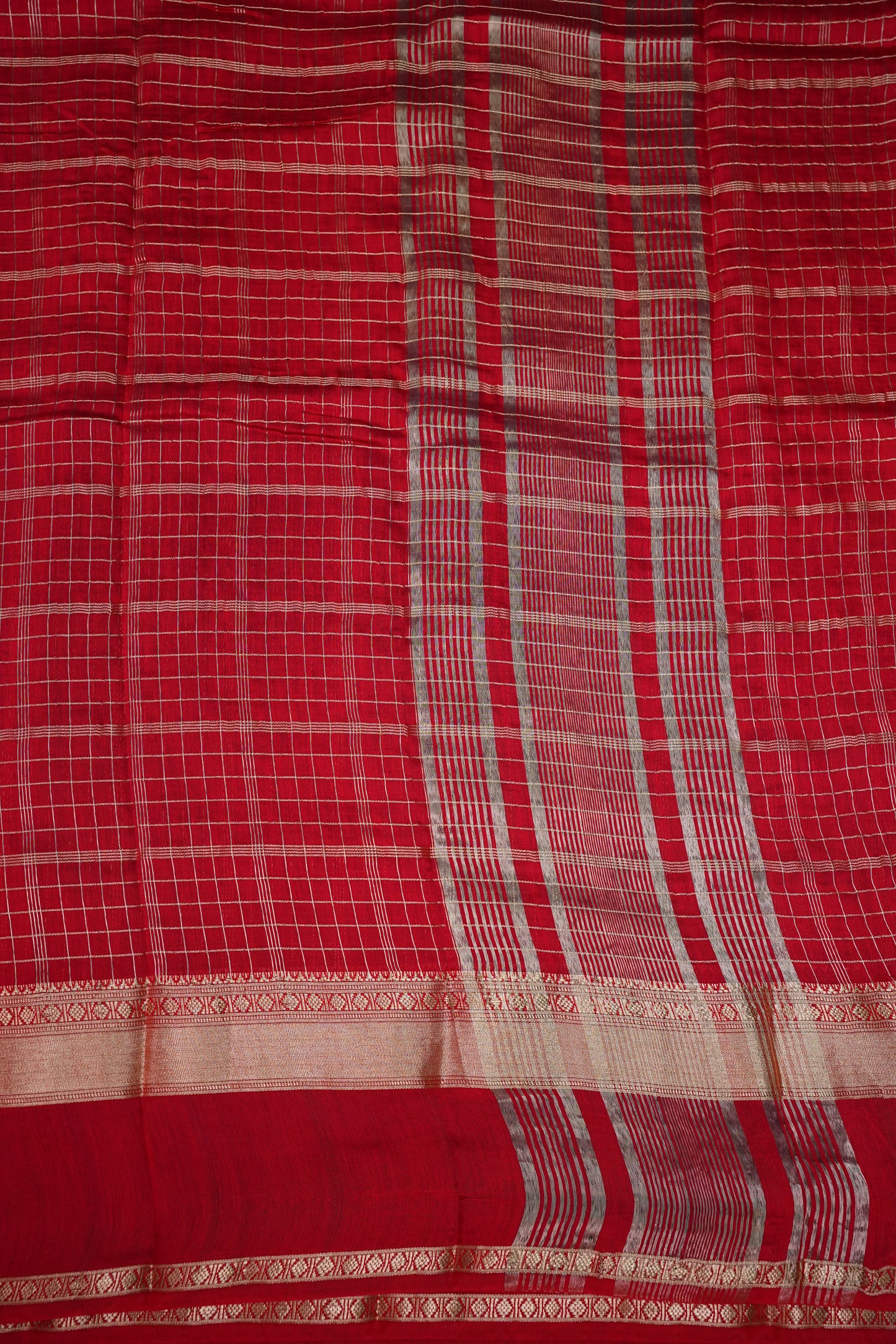 Soft Chanderi Silk Cotton Saree – Red