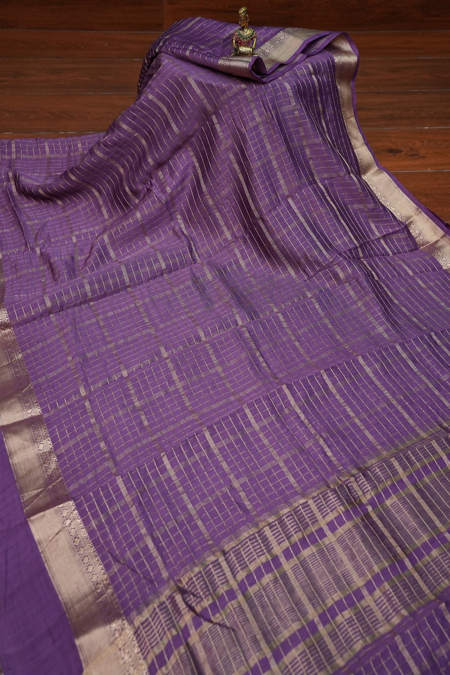 Soft Chanderi Silk Cotton Saree – Purple