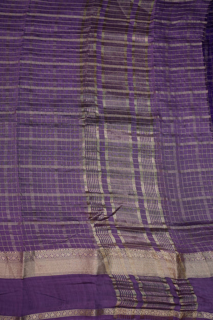 Soft Chanderi Silk Cotton Saree – Purple