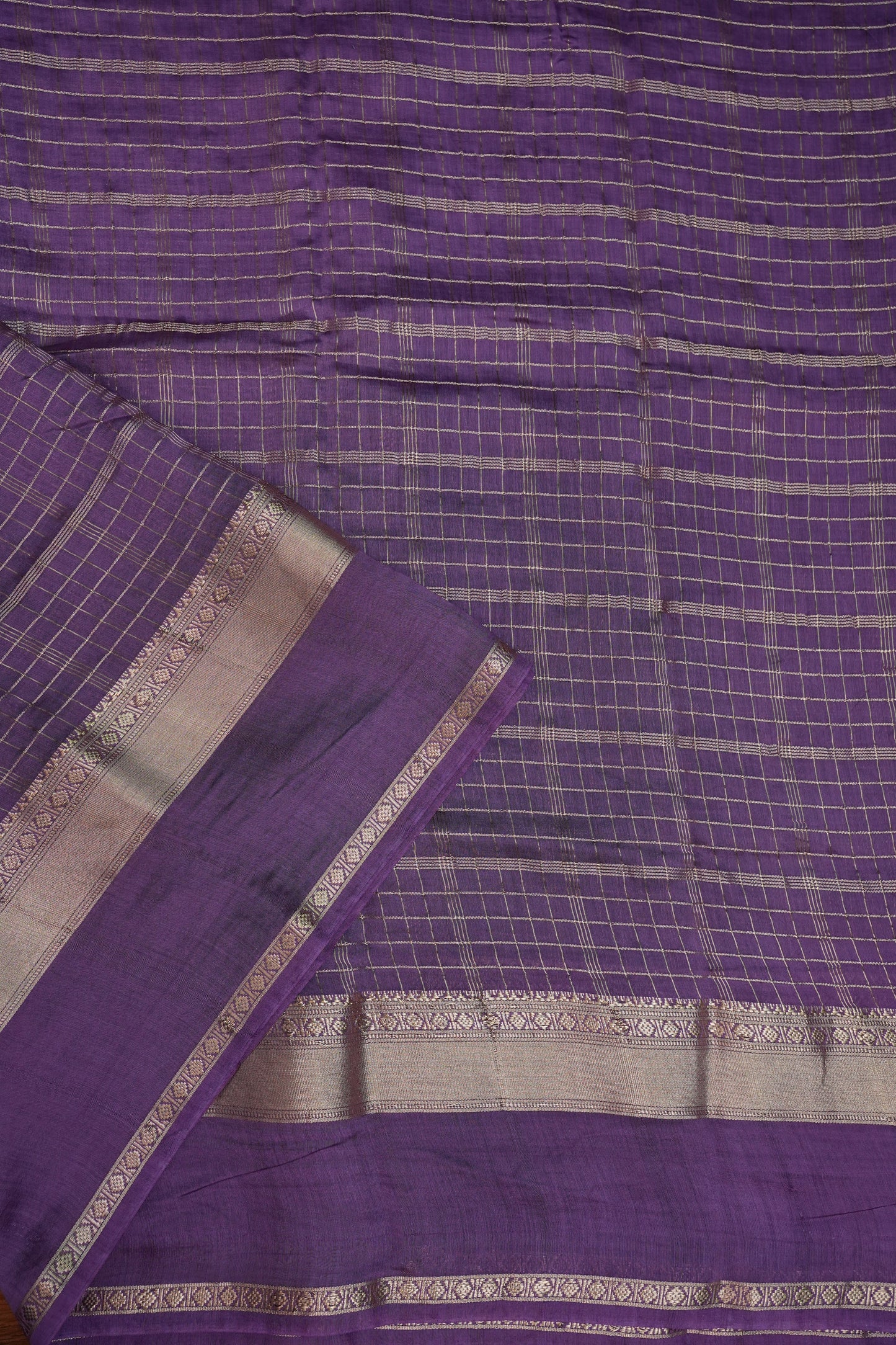 Soft Chanderi Silk Cotton Saree – Purple