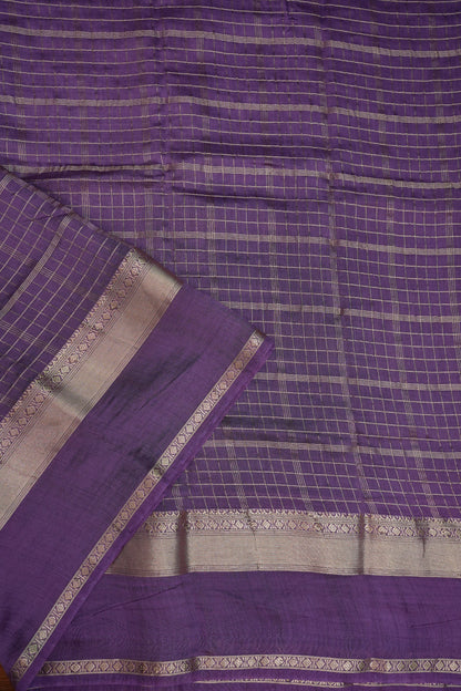 Soft Chanderi Silk Cotton Saree – Purple