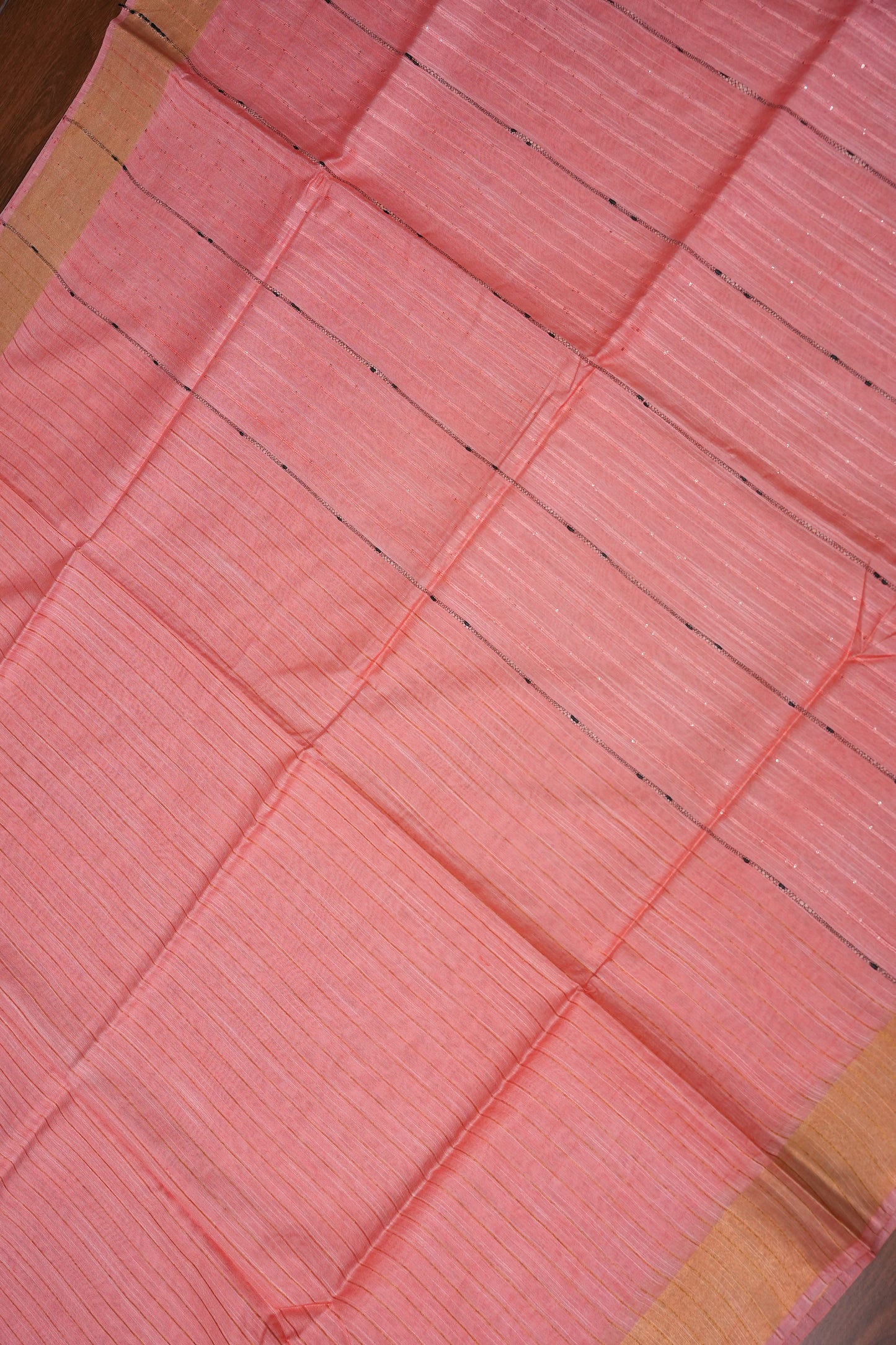 Semi Tussar Staple Saree - Peach
