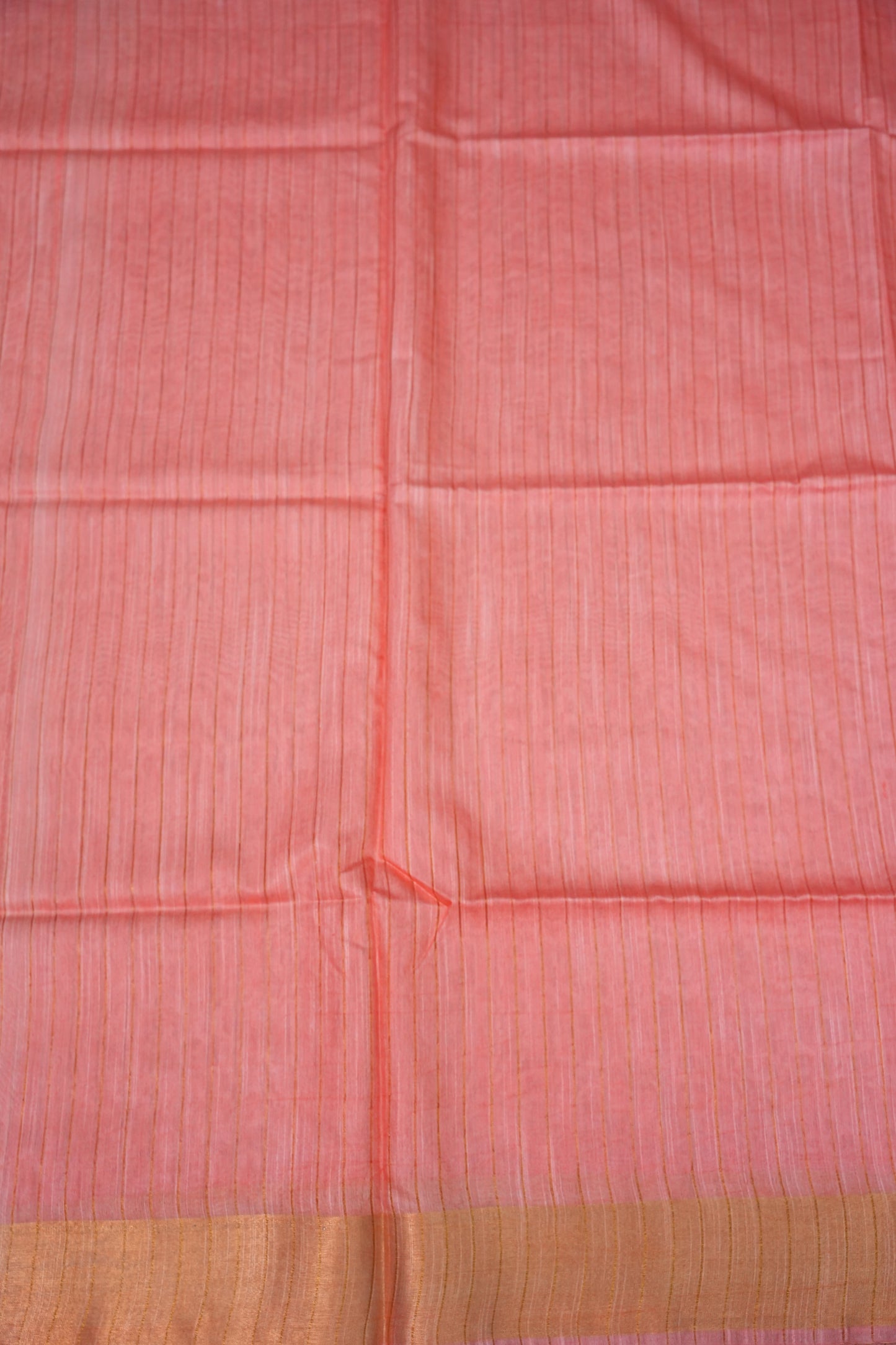 Semi Tussar Staple Saree - Peach