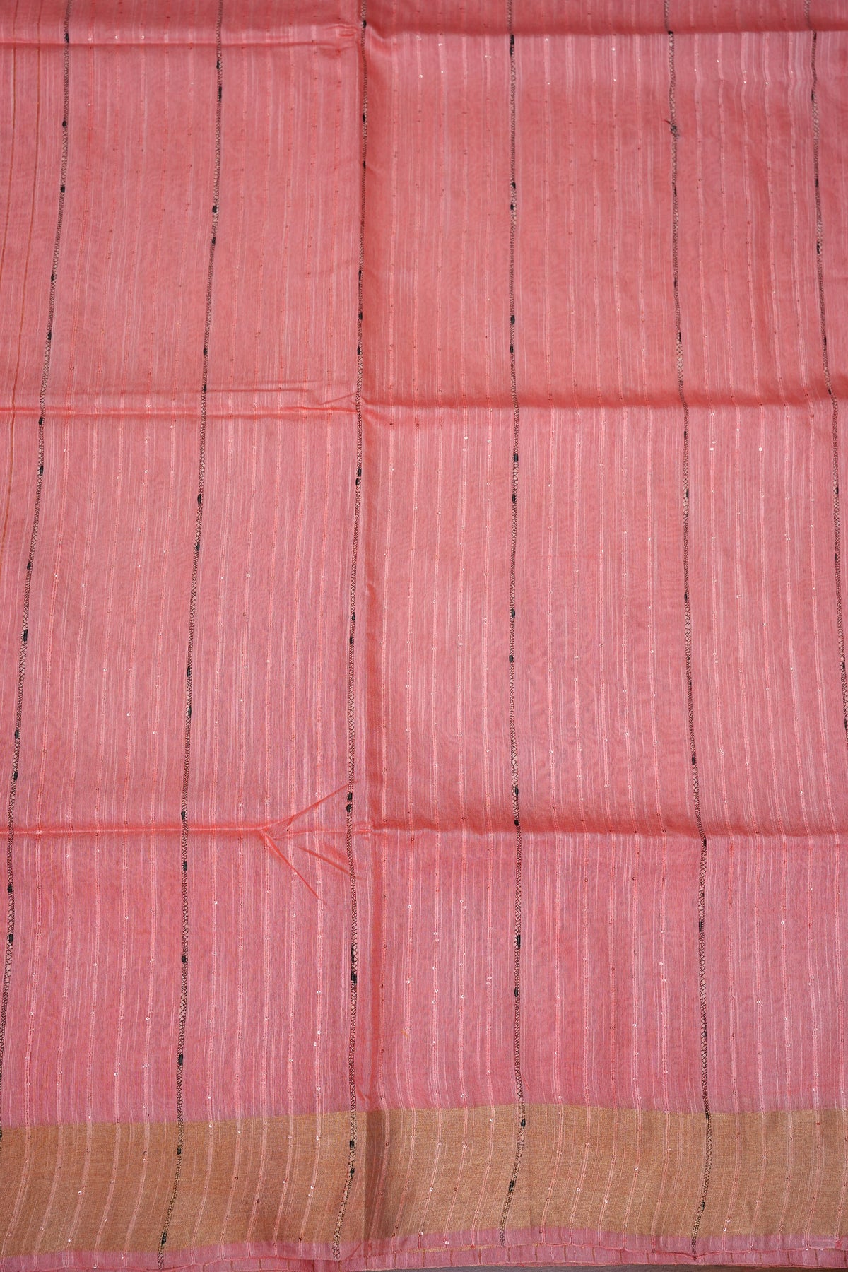 Semi Tussar Staple Saree - Peach