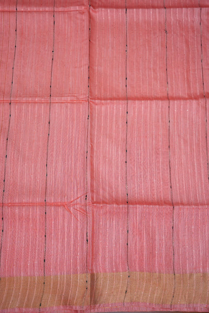 Semi Tussar Staple Saree - Peach