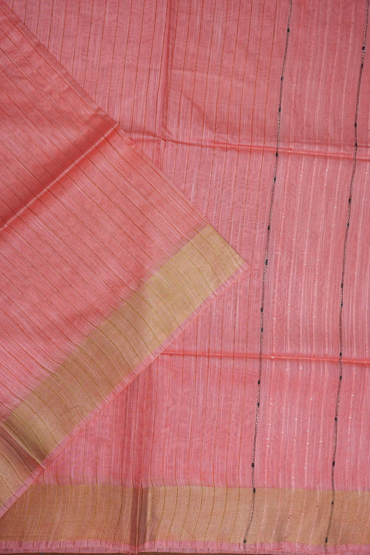 Semi Tussar Staple Saree - Peach