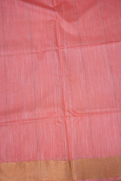 Semi Tussar Staple Saree - Peach