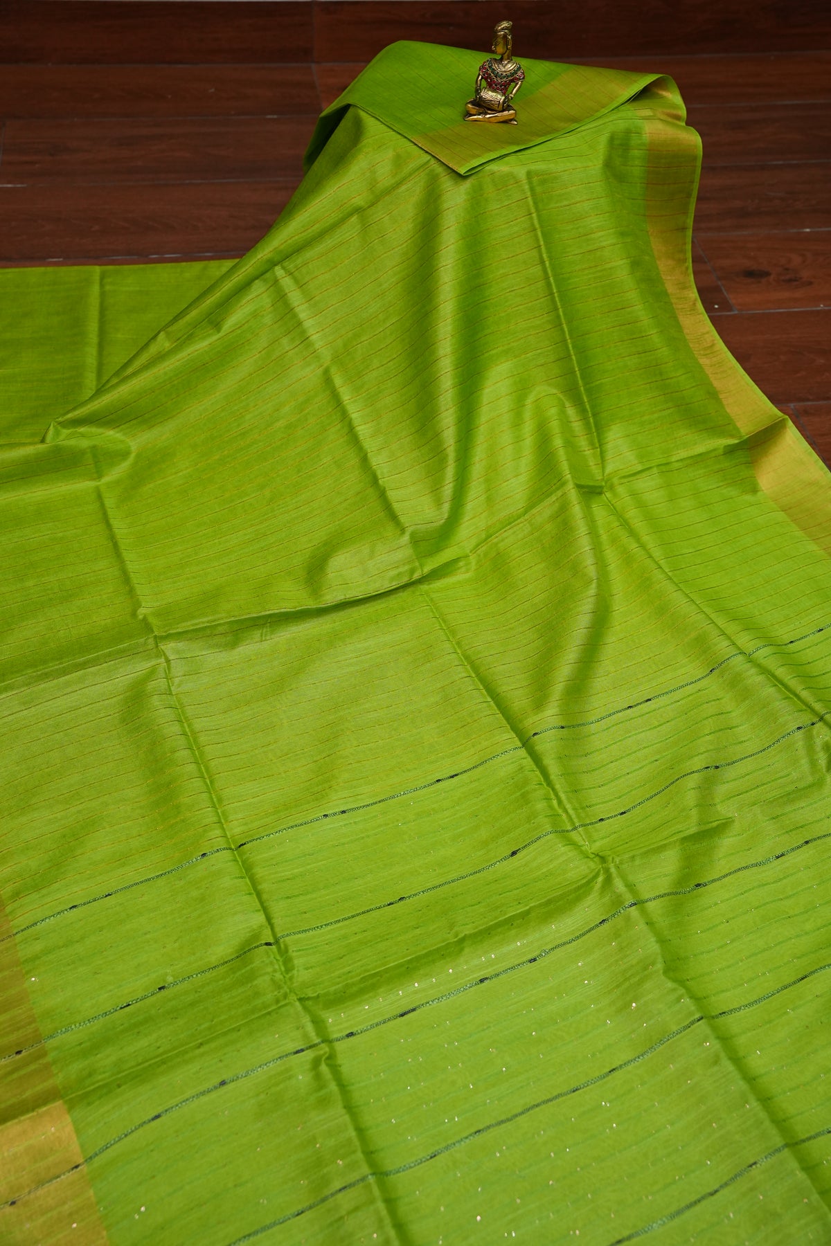 Semi Tussar Staple Saree - Green
