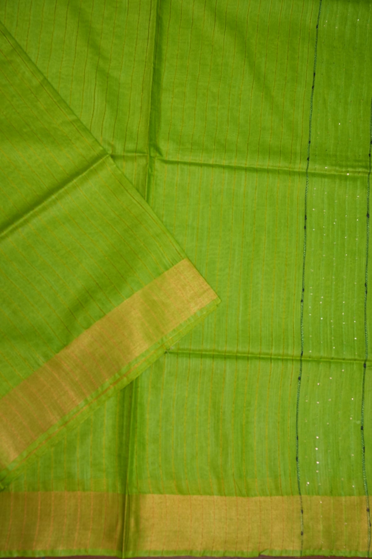 Semi Tussar Staple Saree - Green