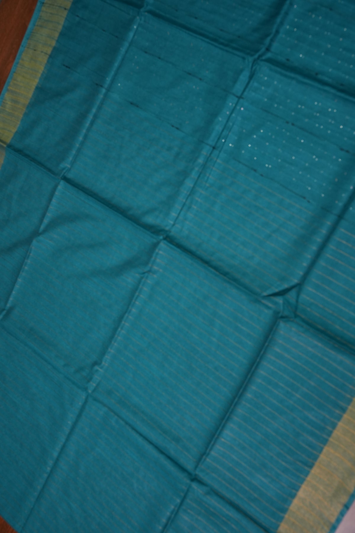 Semi Tussar Staple Saree - Peacock Blue