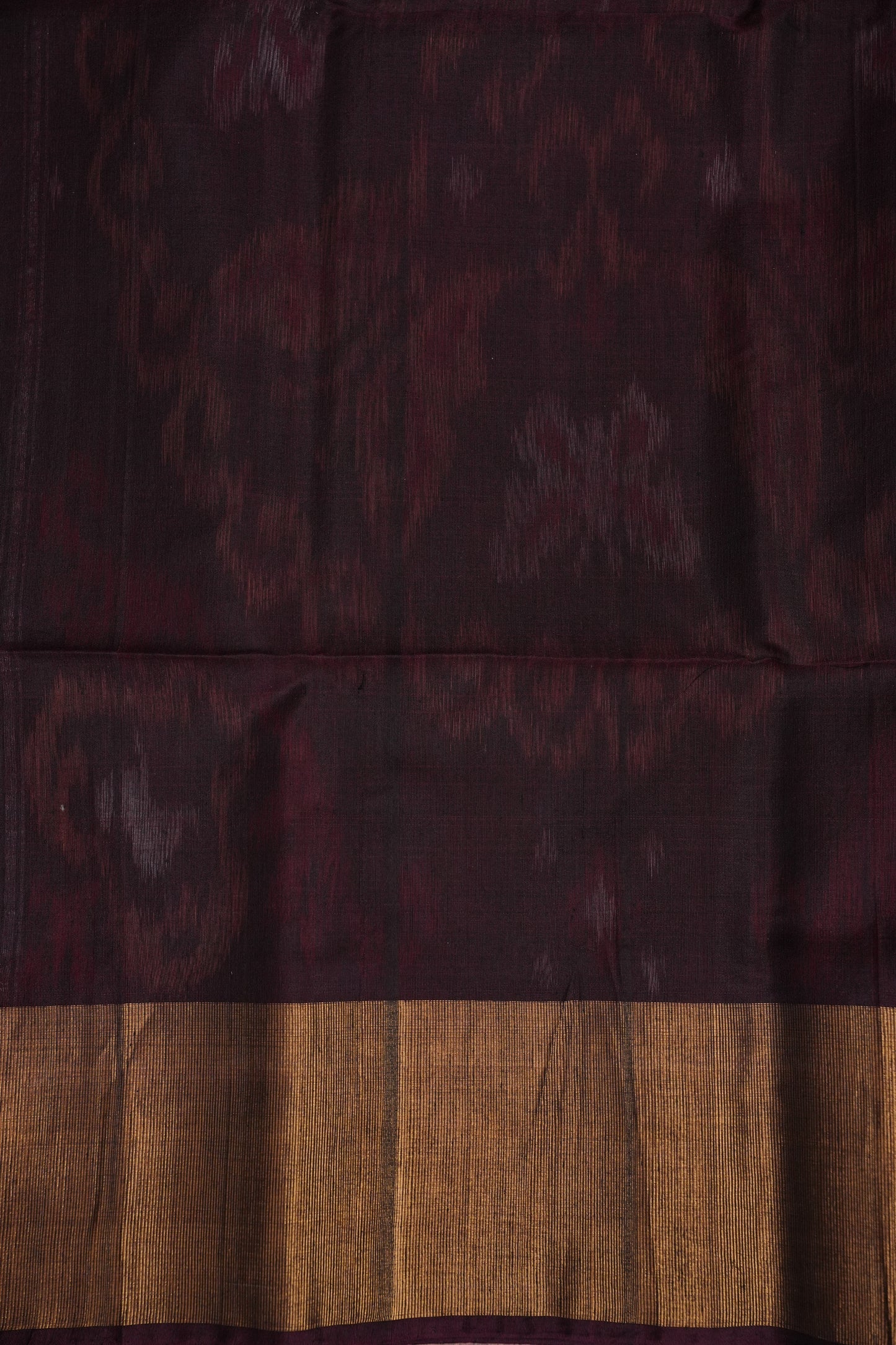 Pure Ikkat Silk Cotton Saree - Blue & Coffee