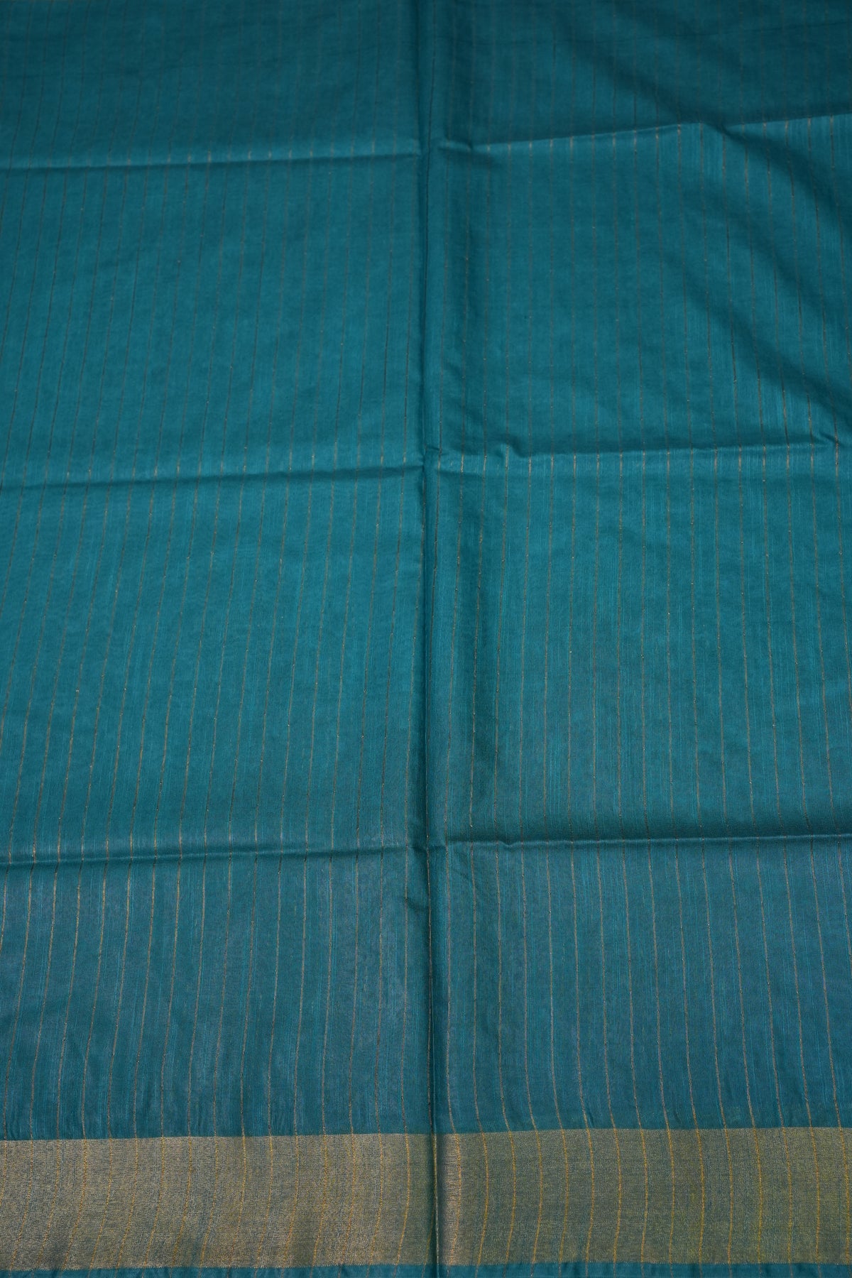Semi Tussar Staple Saree - Peacock Blue
