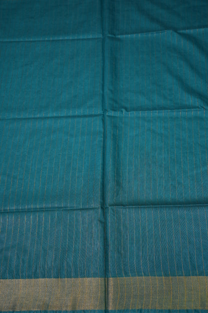 Semi Tussar Staple Saree - Peacock Blue