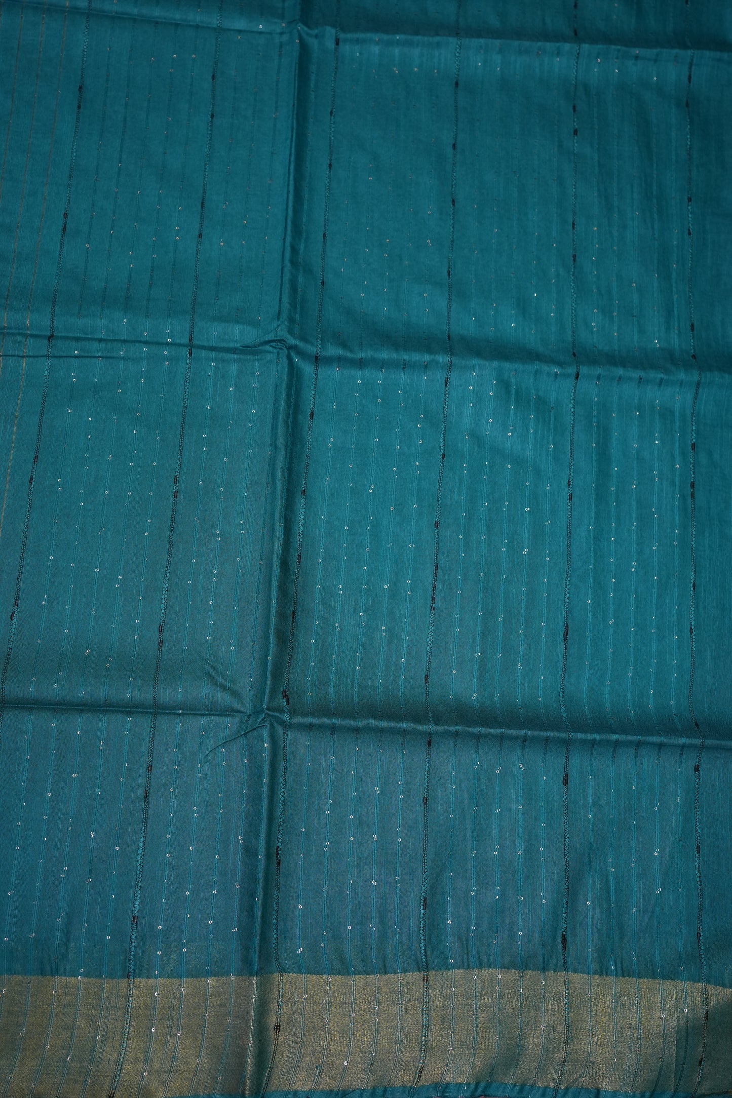 Semi Tussar Staple Saree - Peacock Blue