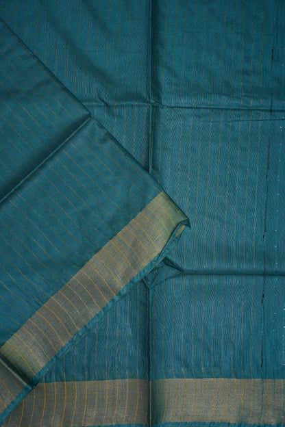 Semi Tussar Staple Saree - Peacock Blue