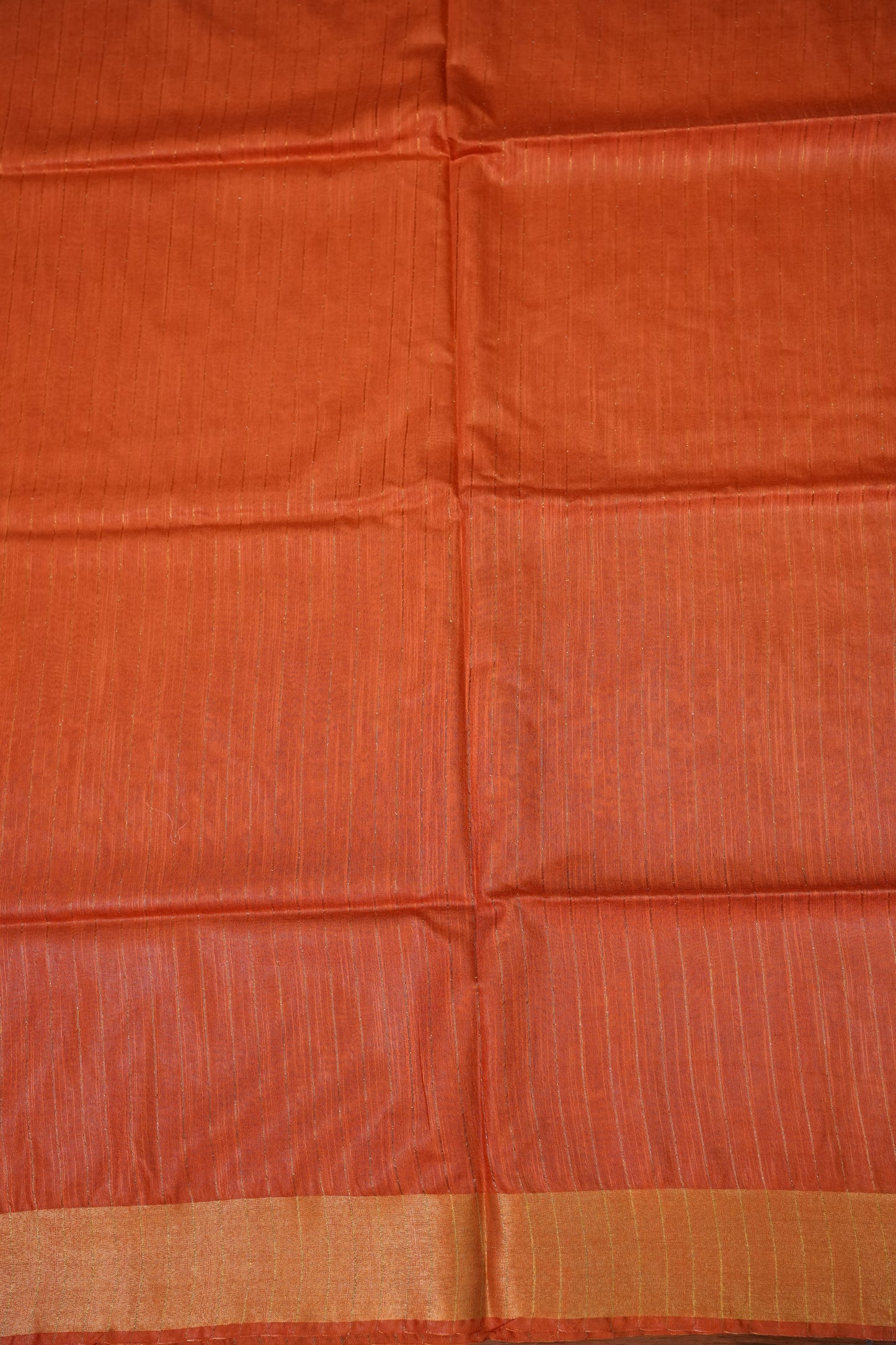 Semi Tussar Staple Saree – Rust