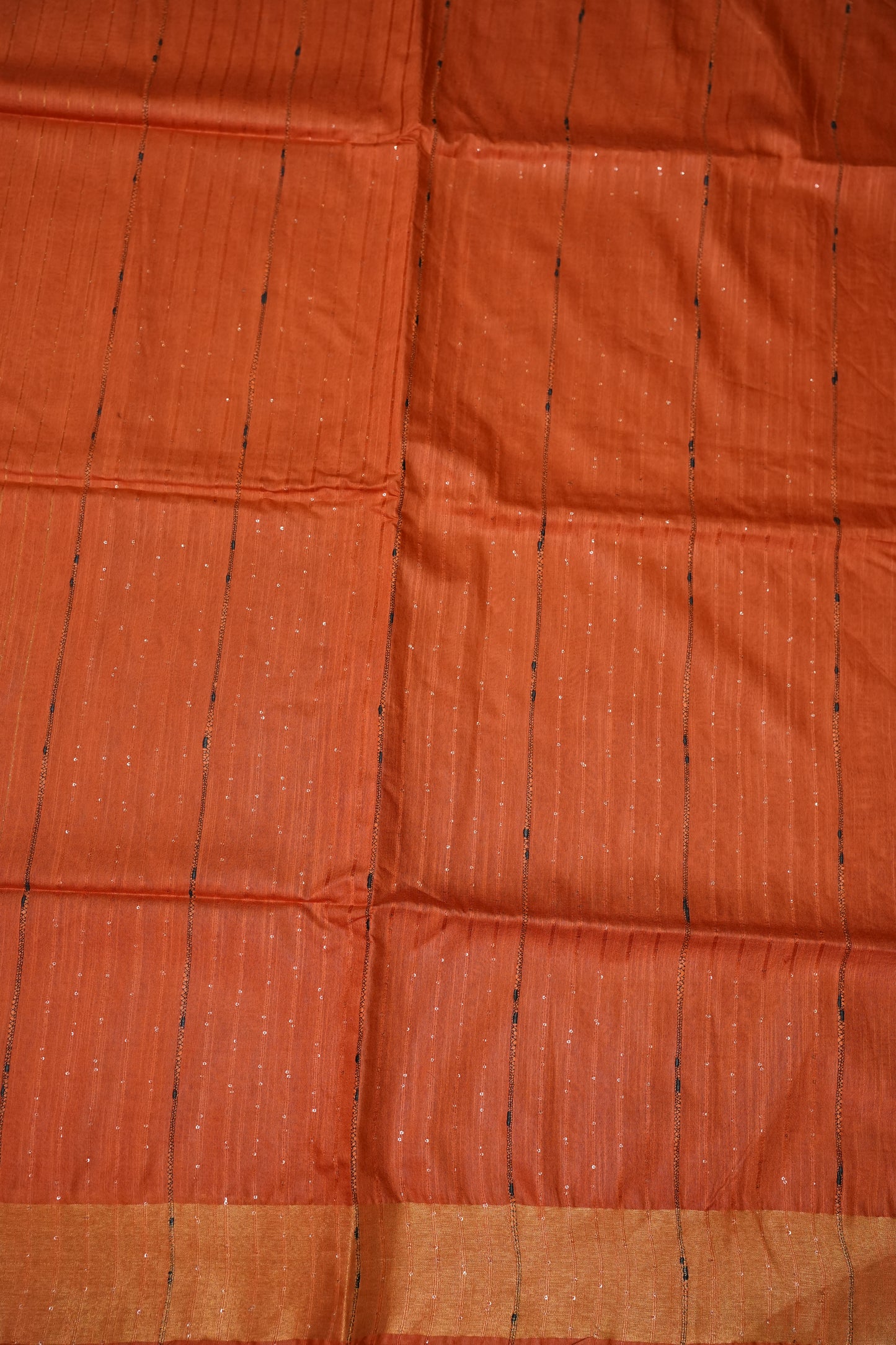 Semi Tussar Staple Saree – Rust