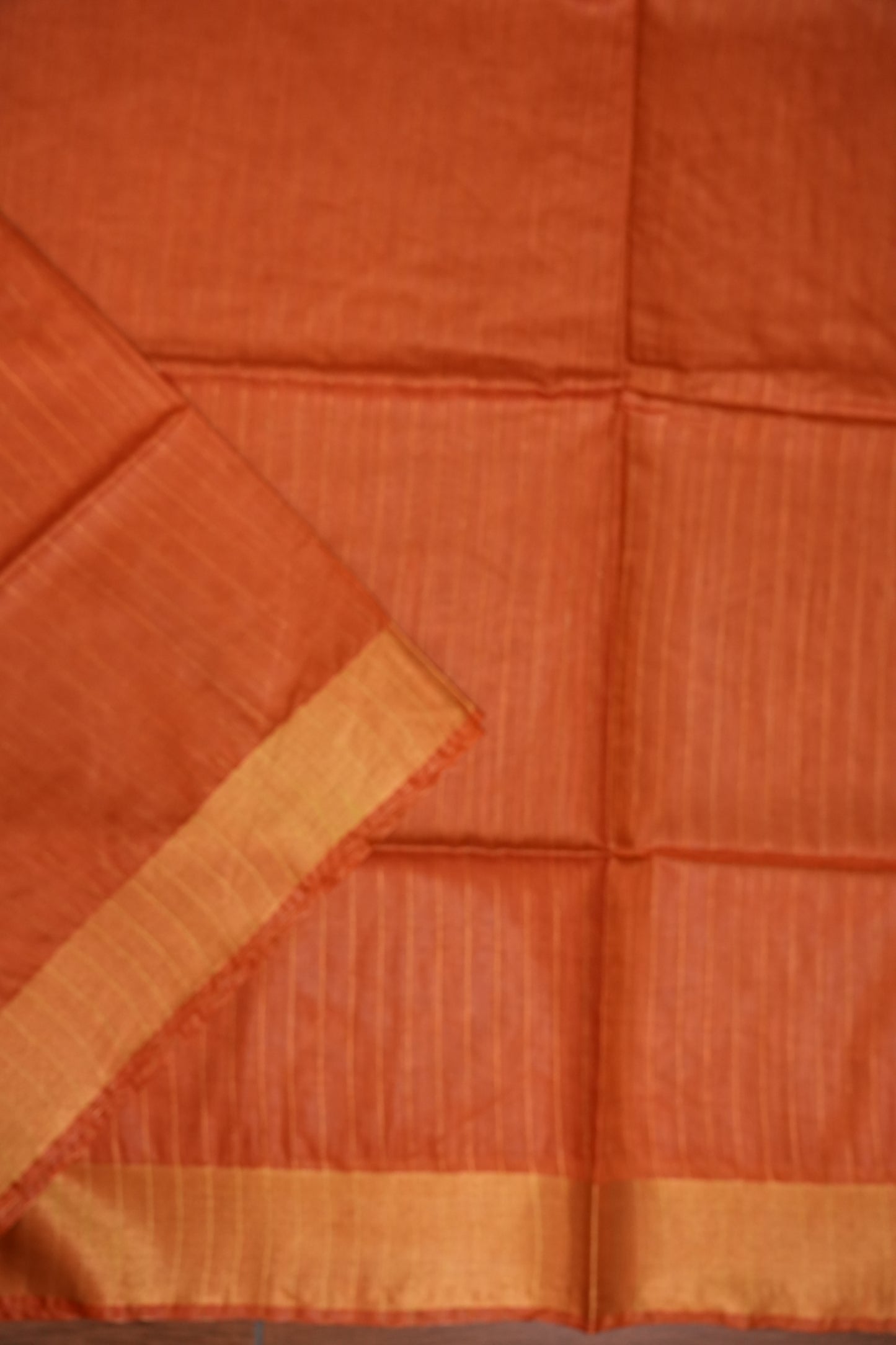 Semi Tussar Staple Saree – Rust