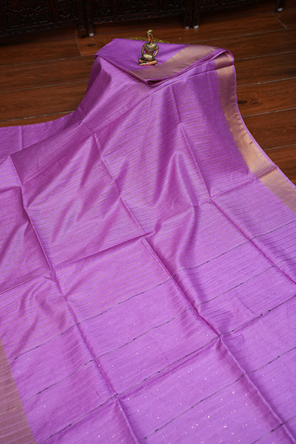 Semi Tussar Staple Saree – Purple