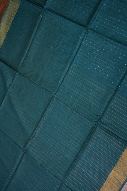 Semi Tussar Staple Saree – Teal