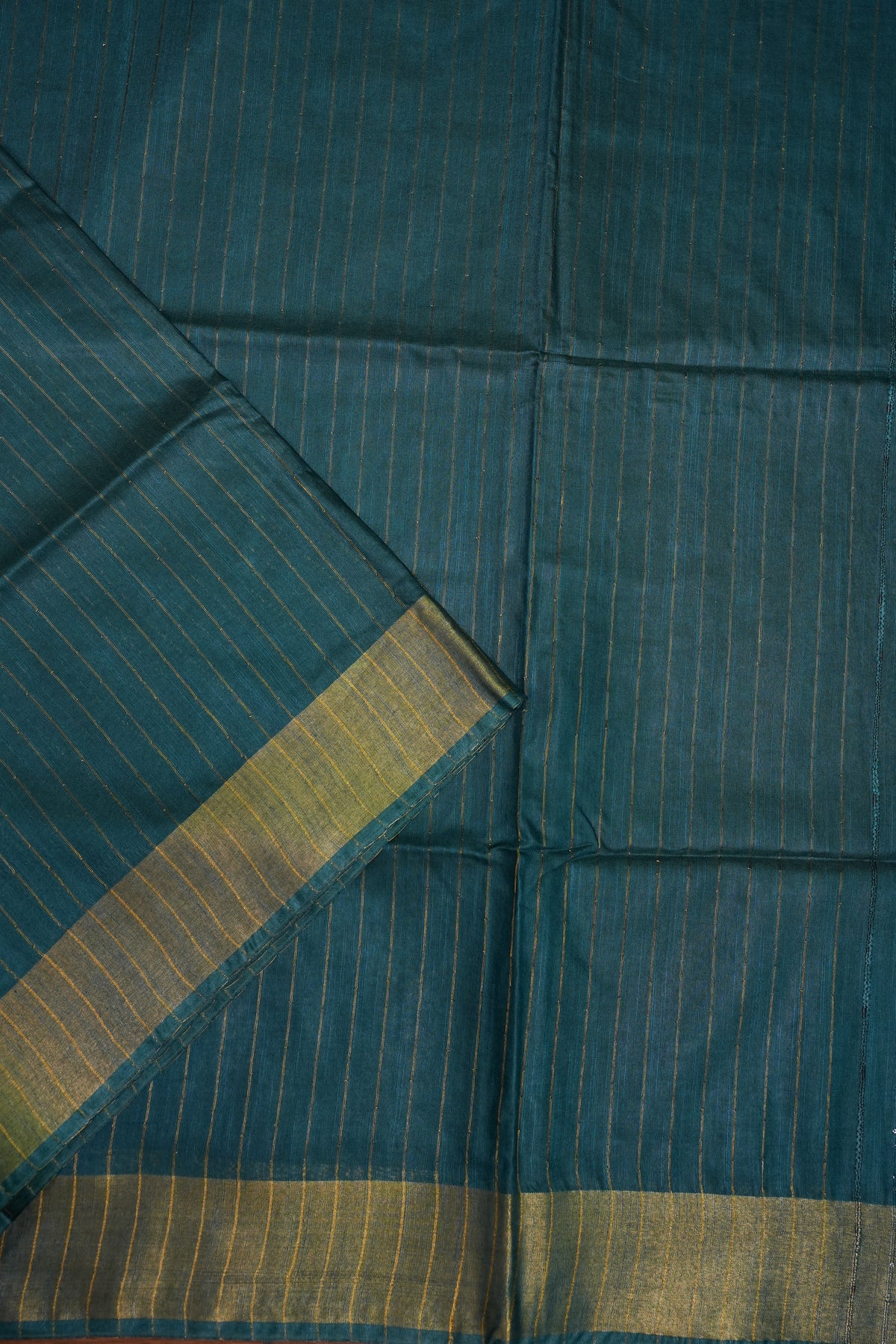 Semi Tussar Staple Saree – Teal