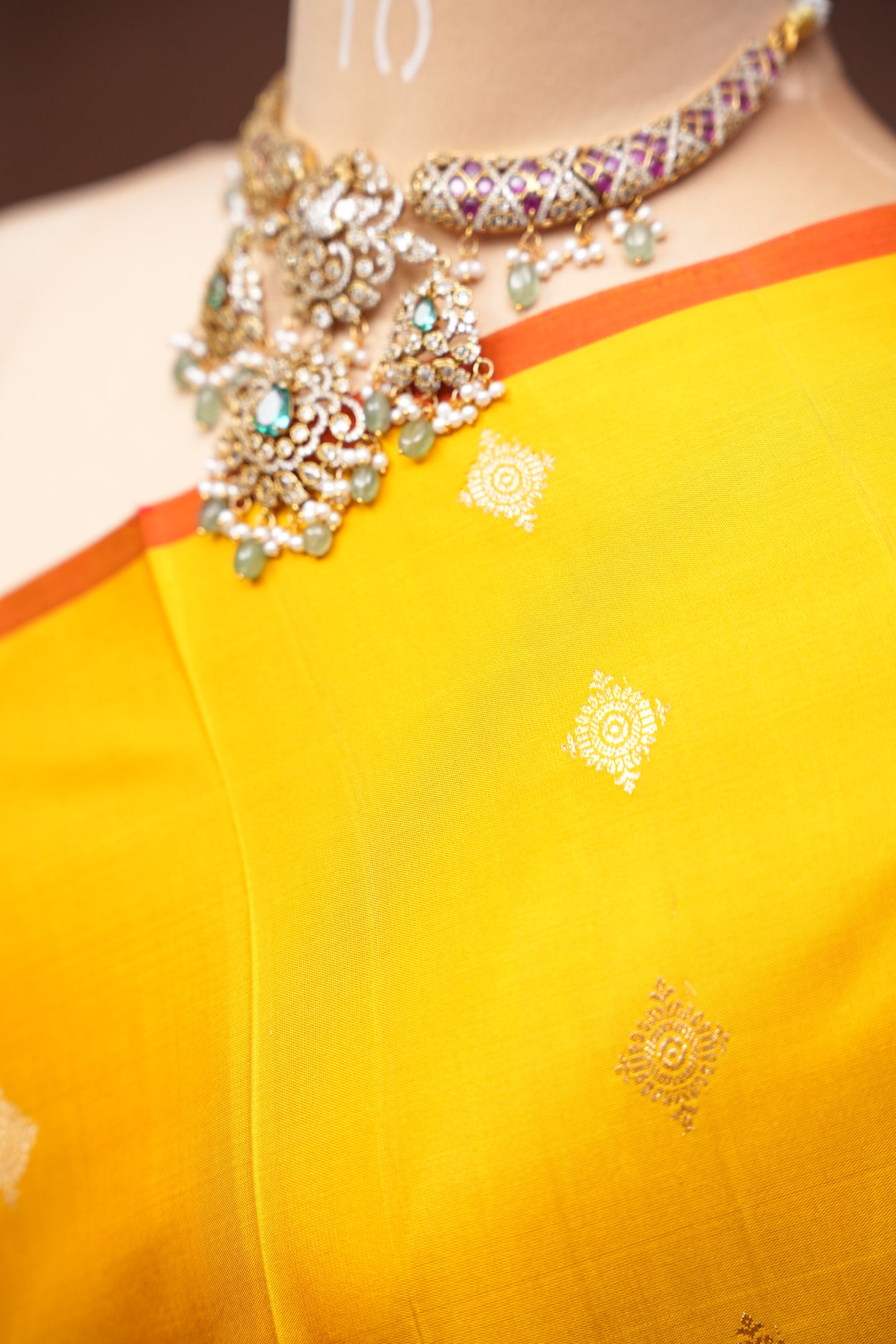 Pure Soft Silk Saree in Yellow - Yellow & Red