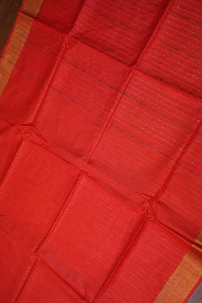 Semi Tussar Staple Saree – Red