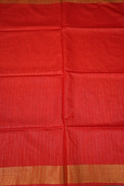 Semi Tussar Staple Saree – Red