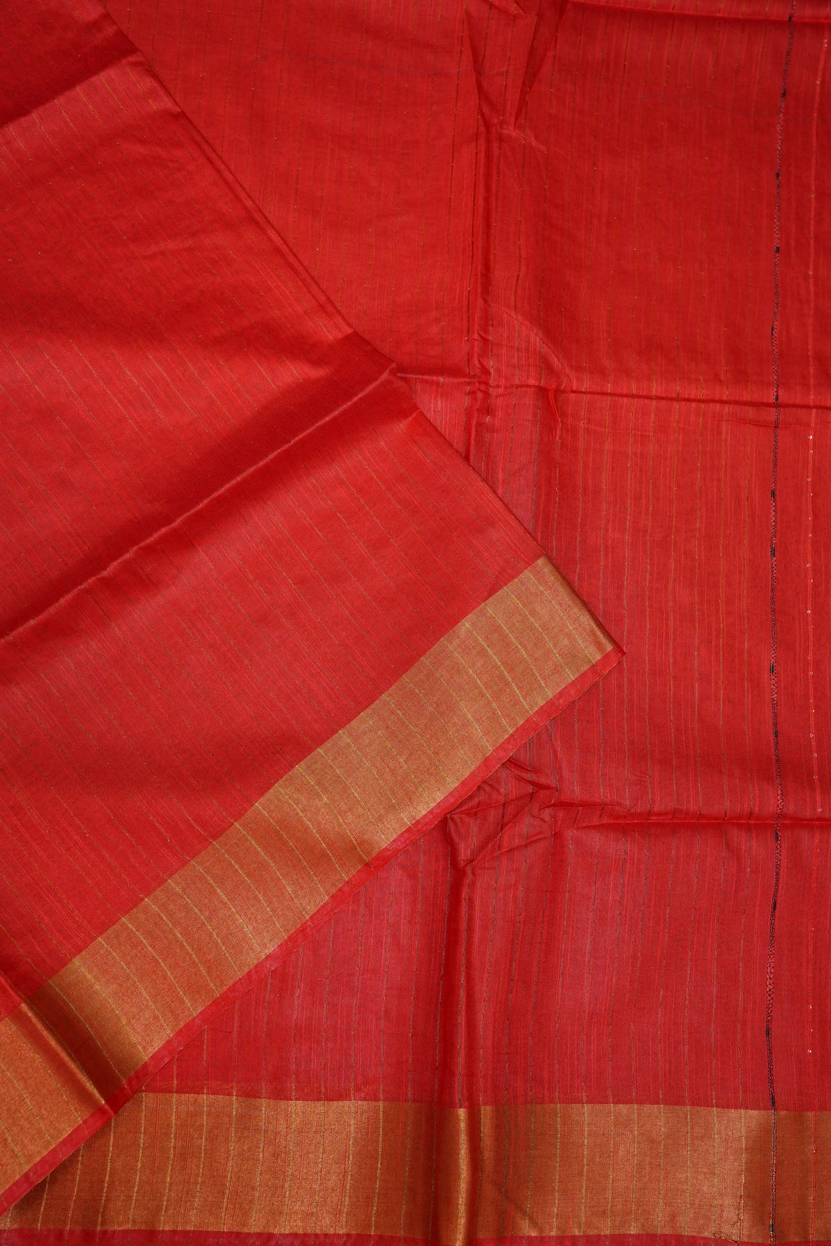 Semi Tussar Staple Saree – Red