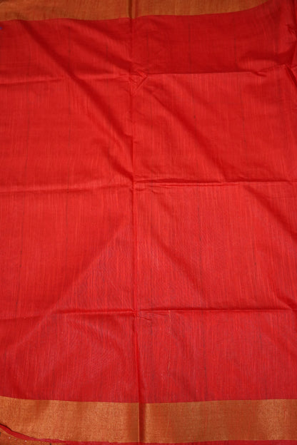 Semi Tussar Staple Saree – Red