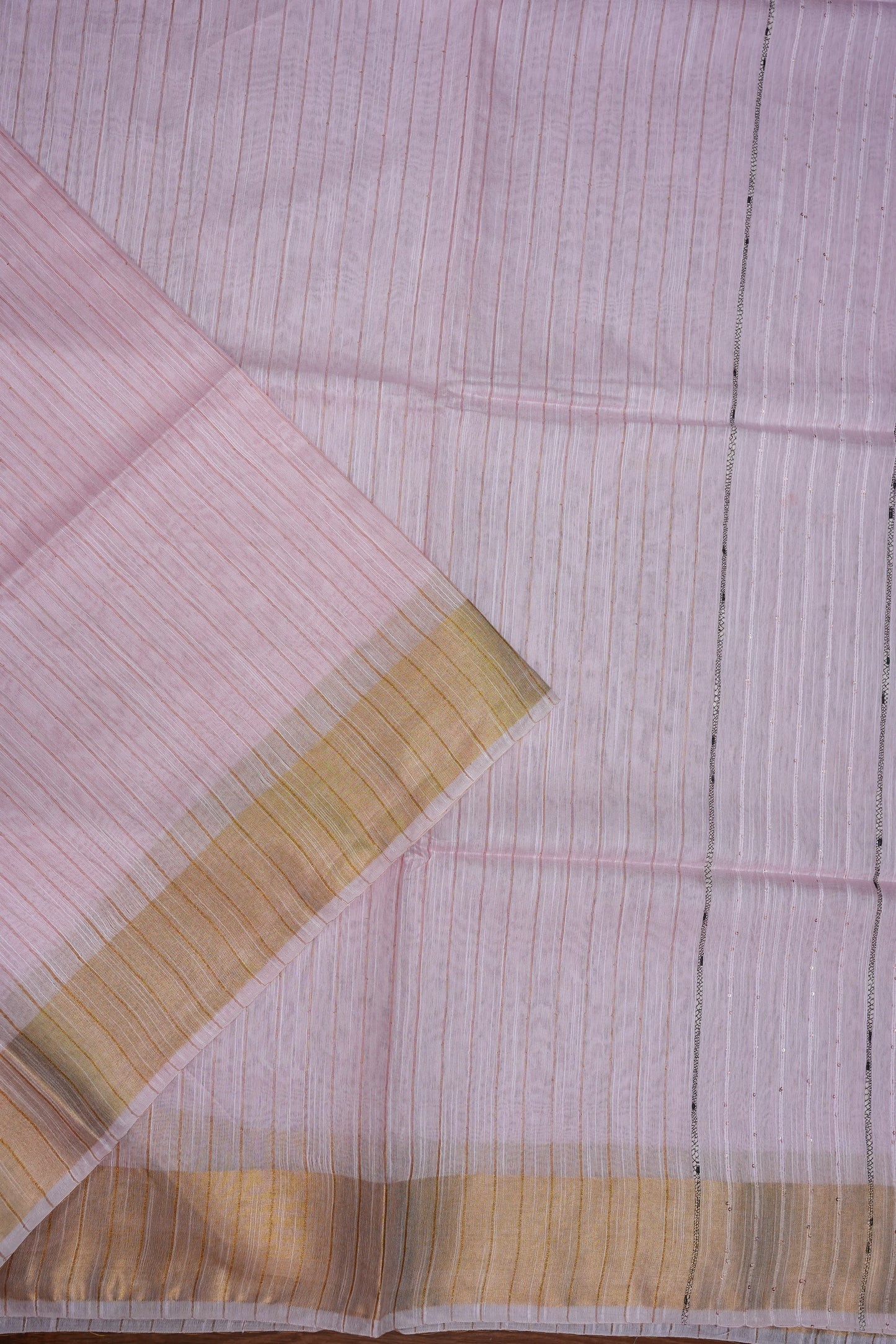 Semi Tussar Staple Saree – Baby Pink