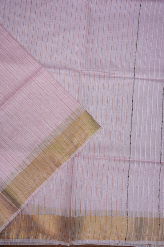 Semi Tussar Staple Saree – Baby Pink