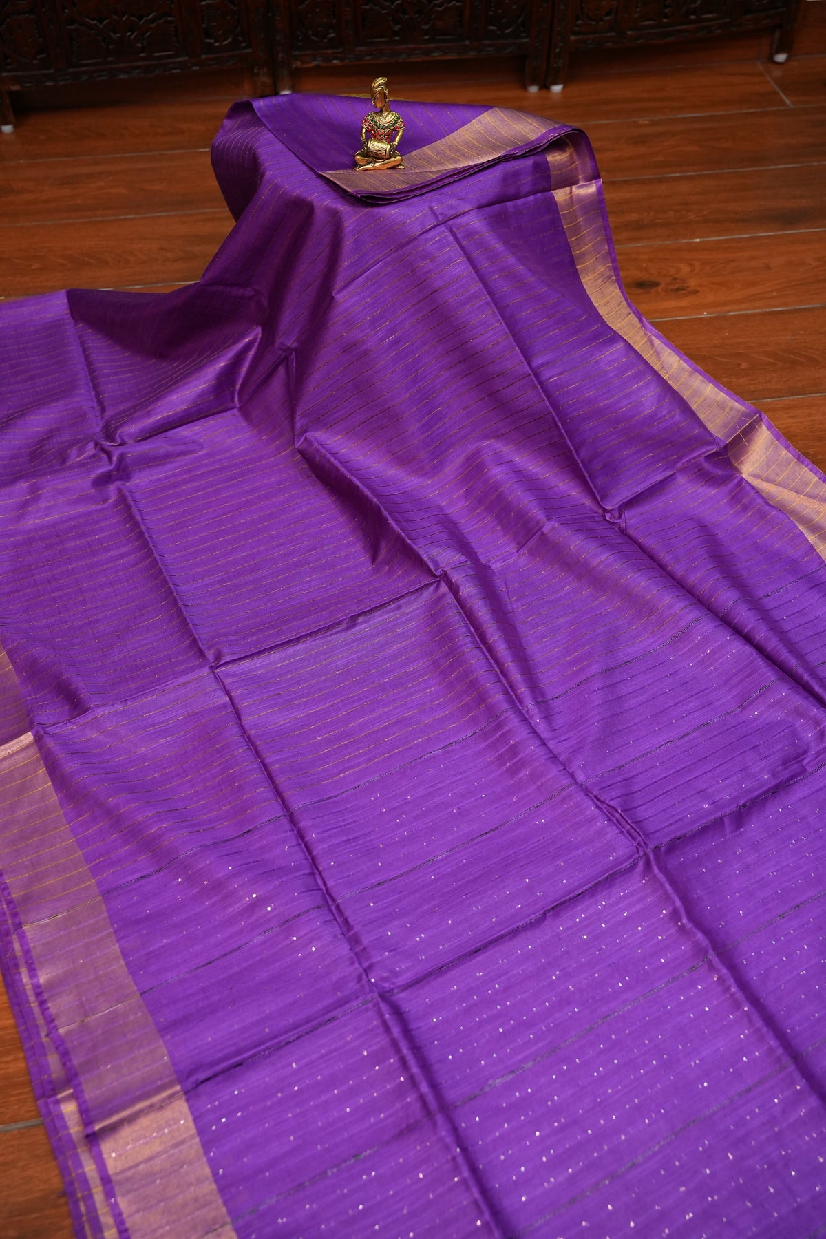 Semi Tussar Staple Saree – Purple